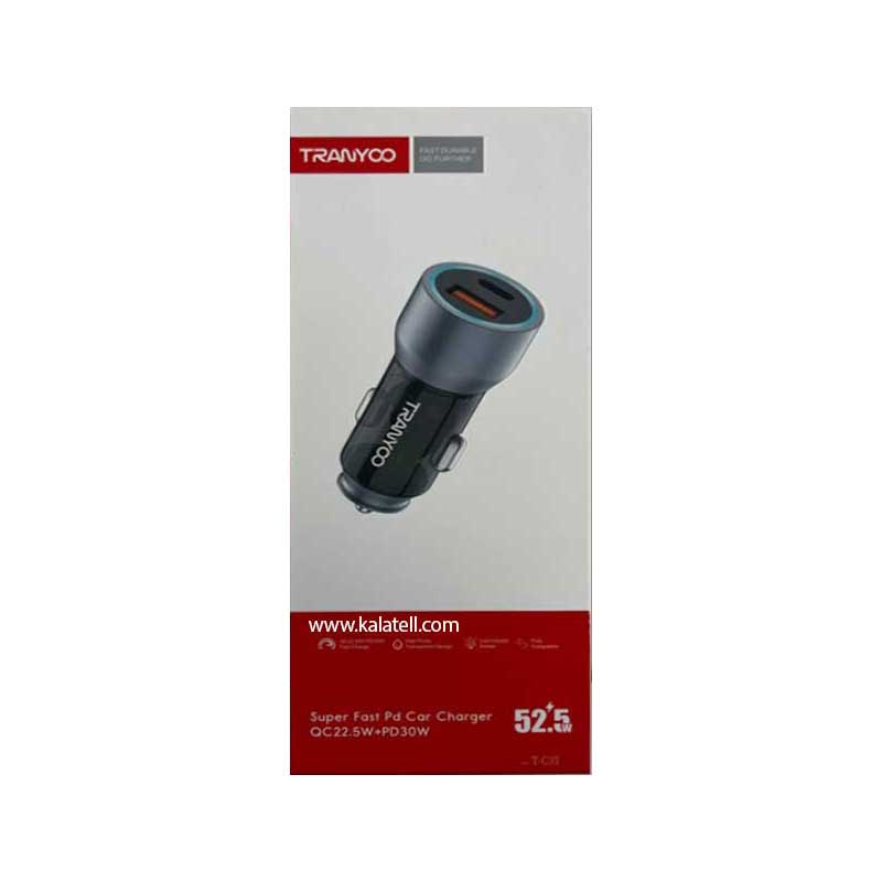 شارژر فندکی Tranyoo T-C35 با توان 52.5 وات و پشتیبانی از PD و QC