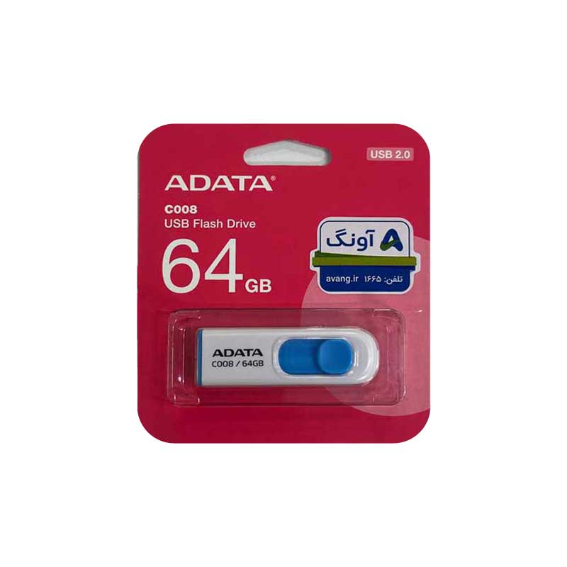 فلش مموری 64 گیگابایت ای‌دیتا مدل C008 (سفید)