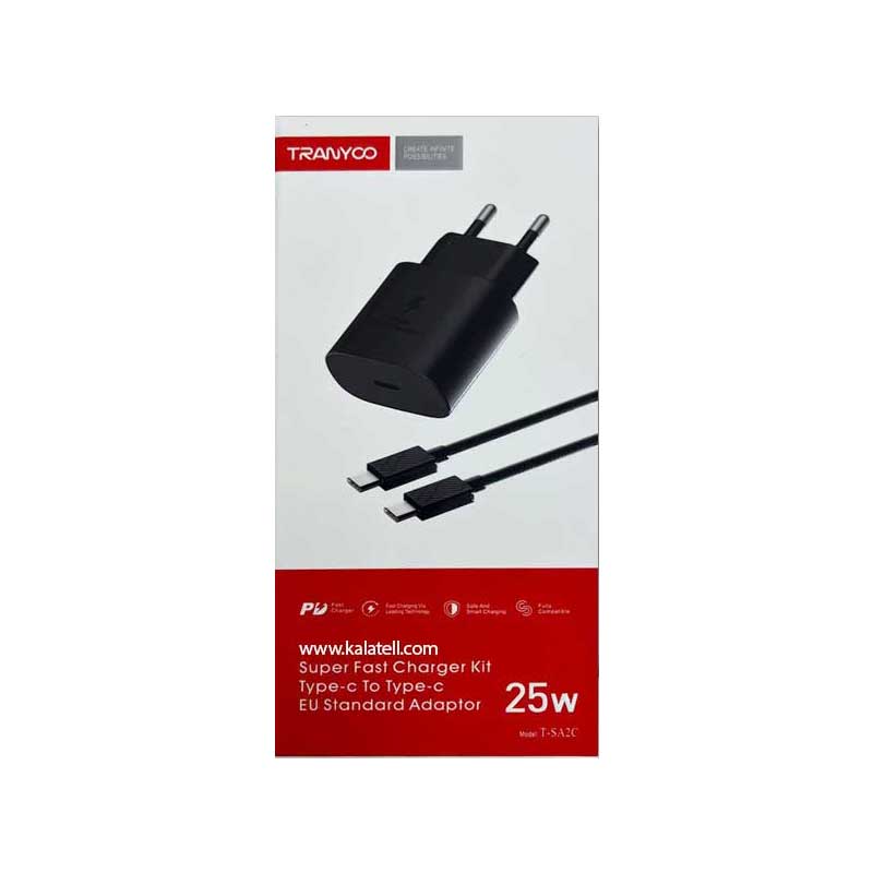 کیت شارژر فوق سریع 25 وات تایپ سی به تایپ سی ترانیو مدل T-SA2C