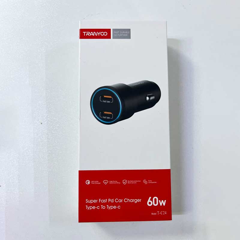 شارژر فندکی خودرو 60 وات PD ترانیو مدل T-C24